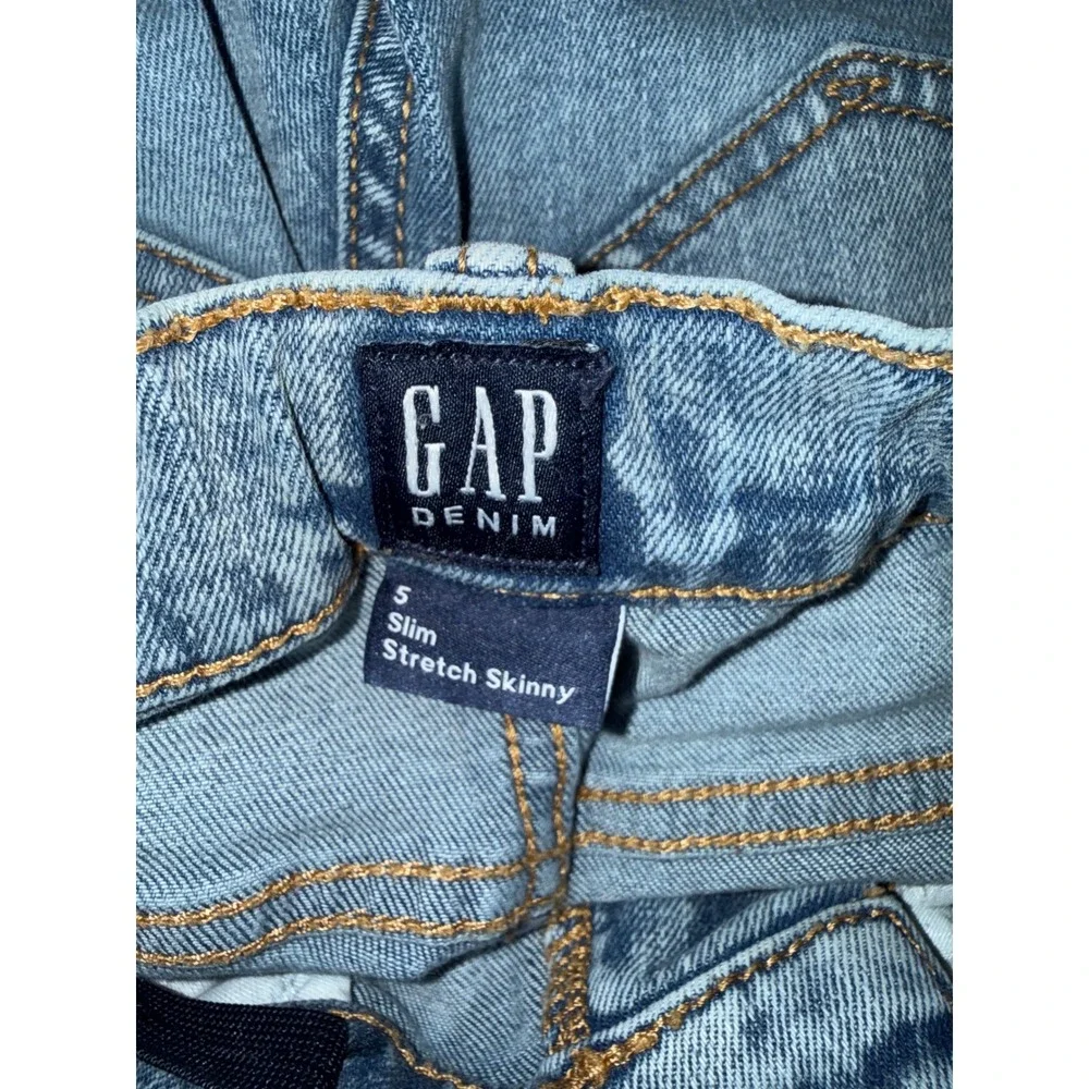Gap Kids Boys Slim Stretch Skinny Jeans Light Wash Blue Size 5 Adjustable Waist